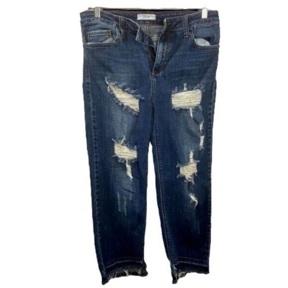 Cello Jeans Women Cropped‎ Skinny Jeans with Heavy Distressed 3 - Picture 2 of 7